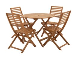 Argos Home Newbury 4 Seater Folding Wooden Patio Set - thumbnail 1