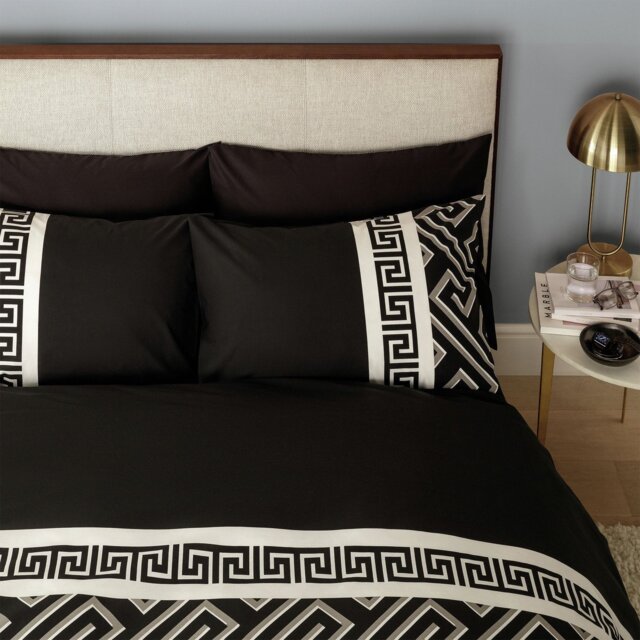 Argos Home Greek Geo Black & Grey Bedding Set - Double - image 1