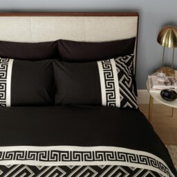 Argos Home Greek Geo Black & Grey Bedding Set - Double - thumbnail 1