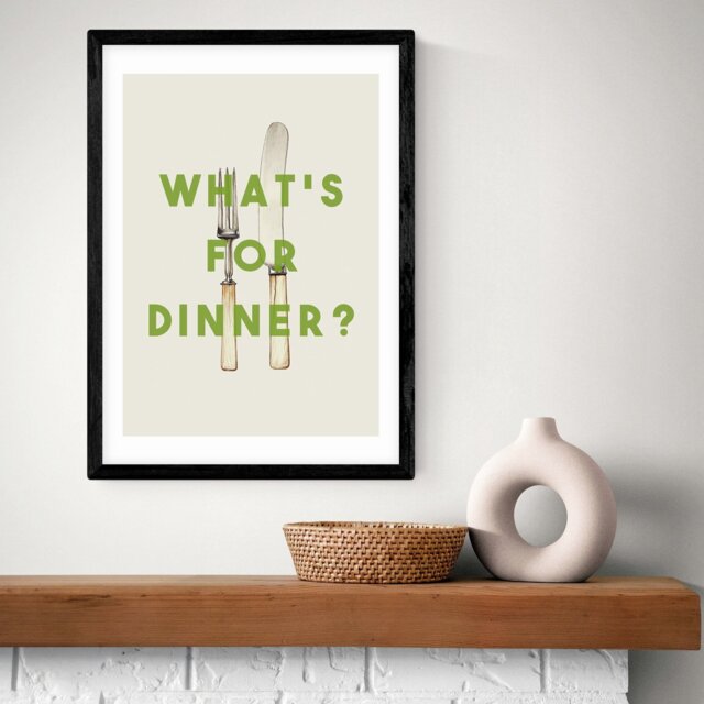 East End Prints Whats For Dinner Black Frame Art Print - A3 - image 1