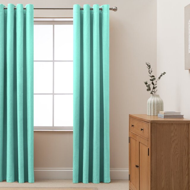 Habitat Blackout Eyelet Curtains - Aqua - 168x183cm - image 1