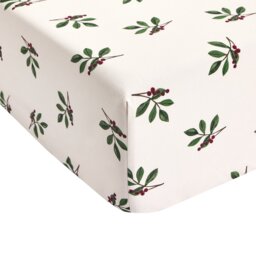 Argos Home Foliage Printed Cream Fitted Sheet - Single - thumbnail 1