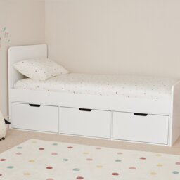 Great Little Trading Company Stowaway 3 Drawer Bed - White - thumbnail 1