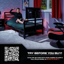 X Rocker BaseCamp TV and Gaming Bed Frame - Black - thumbnail 2