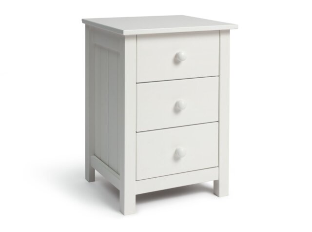 Argos Home Scandinavia 3 Drawer Bedside Table - White - image 1