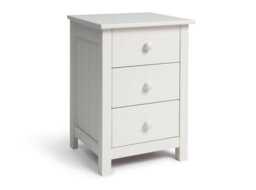 Argos Home Scandinavia 3 Drawer Bedside Table - White - thumbnail 1