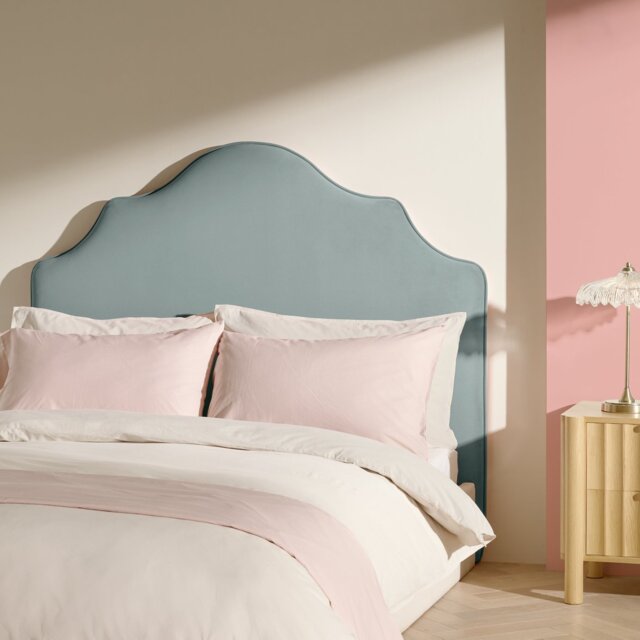 Habitat Daphne Velvet Kingsize Headboard - Blue - image 1