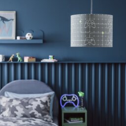 Argos Home Kids Grey Glow in Dark Lampshade - 25cm