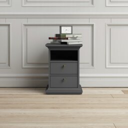 Tvilum  Paris 2 Drawer Bedside Table - Grey - thumbnail 2