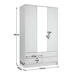Argos Home Malibu 3 Dr 4 Drawer Mirror Wardrobe-Beech Effect - thumbnail 2