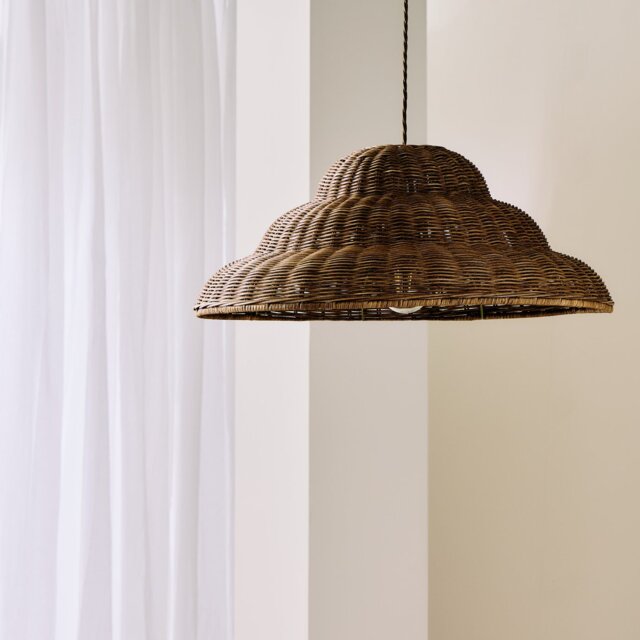 Habitat Structured Rattan Natural Easy Fit Lampshade - 50cm - image 1