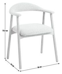 Habitat Lex Pair of Fabric Dining Chairs - Natural - thumbnail 2
