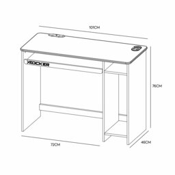 X Rocker Carbon-Tek Adapt LED Gaming Desk - Grey - thumbnail 2