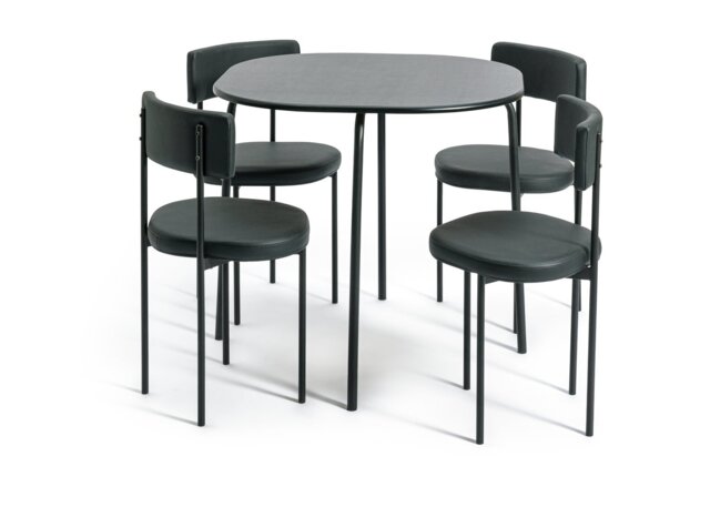 Argos Home Jayla Metal Black Dining Table & 4 Black Chairs