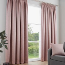 Fusion Galaxy Thermal Pencil Pleat Curtains - Blush Pink - 117x137cm - thumbnail 1