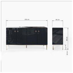 Frank Olsen Lyra 4 Door Sideboard - Midnight Black - thumbnail 2