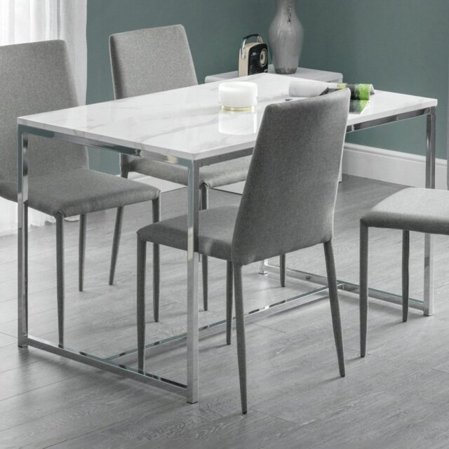 Julian Bowen Scala 4 Seater Dining Table - Marble Effect - image 1