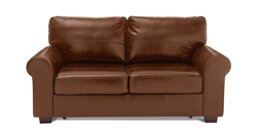 Argos Home Salisbury Leather 2 Seater Sofa Bed - Tan - thumbnail 1