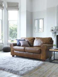 Argos Home Salisbury Leather 2 Seater Sofa Bed - Tan - thumbnail 2