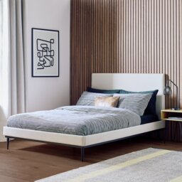 Argos Home Morley Fabric Double Bed Frame - Cream - thumbnail 1