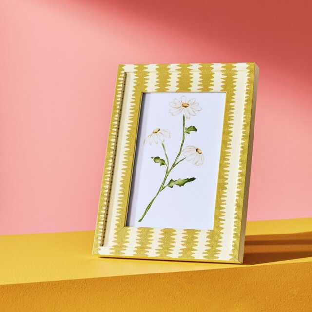 """Habitat Mustard Printed Yellow Picture Frame - 4x6""""""" - image 1