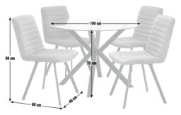 Argos Home Alice Black Dining Table & 4 Copper Chairs - thumbnail 2