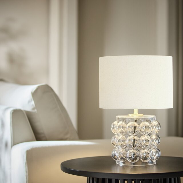 Habitat Glass Bobble Mini Table Lamp - Cream - image 1