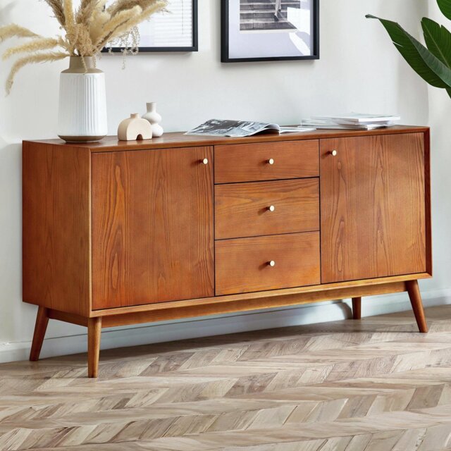 Julian Bowen Lowry 2 Door 3 Drawer Sideboard - Brown - image 1