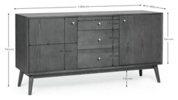 Julian Bowen Lowry 2 Door 3 Drawer Sideboard - Brown - thumbnail 2