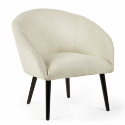 Julian Bowen Amari Boucle Accent Chair Steel Feet - Ivory - thumbnail 2