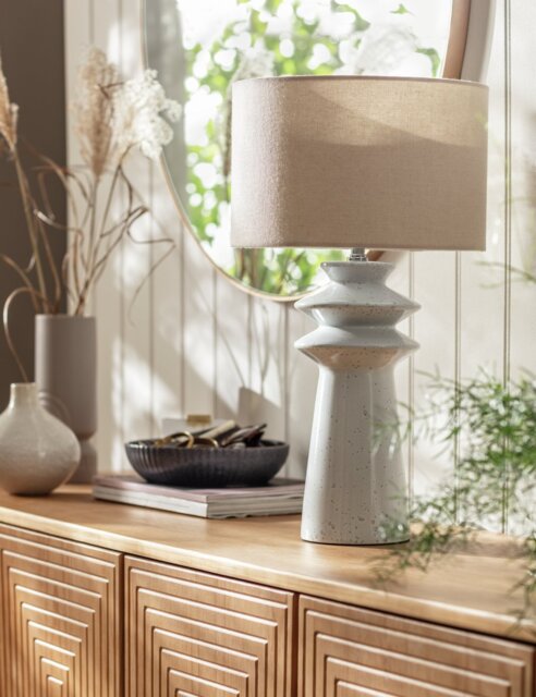Habitat Astraeus Ceramic Table Lamp - White & Cream - image 1
