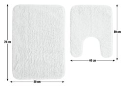 Argos Home Tufted Bath & Pedestal Mat Set - Cream - thumbnail 2
