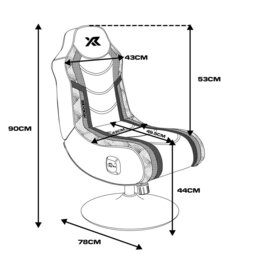 X Rocker Bolero 2.0 Audio Console Gaming Chair - Black & White - thumbnail 2
