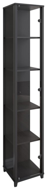 Argos Home Optima 1 Door Narrow Glass Display Cabinet- Black - image 1