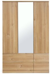 Argos Home Jenson 3 Door 4 Drawer Mirror Wardrobe-Oak Effect - thumbnail 2