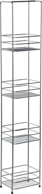 Argos Home 4 Tier Bathroom Storage Shelf Unit - Chrome - image 1