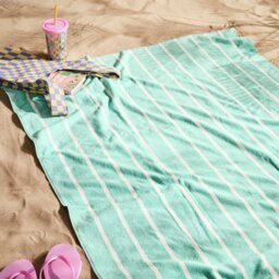 Habitat Aqua Stripe XL Beach Towel - thumbnail 1