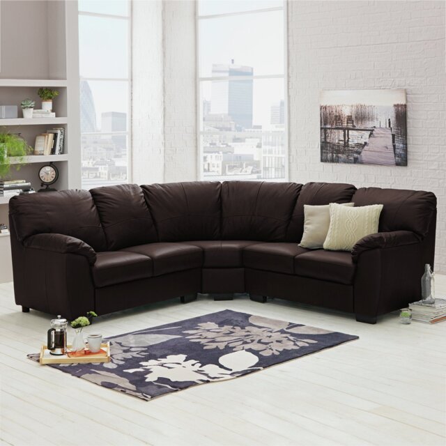 Argos Home Milano Leather Corner Sofa - Chocolate - image 1