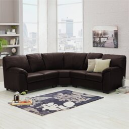 Argos Home Milano Leather Corner Sofa - Chocolate