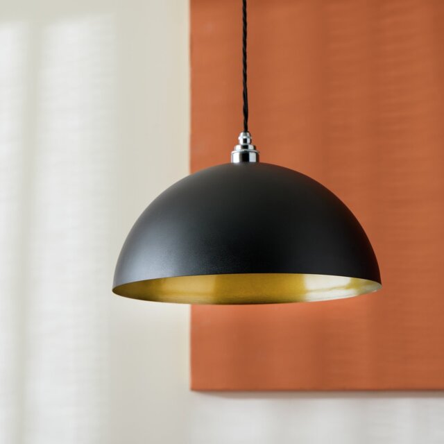 Habitat Mushroom Black Metal Easy Fit Lampshade - 35cm - image 1
