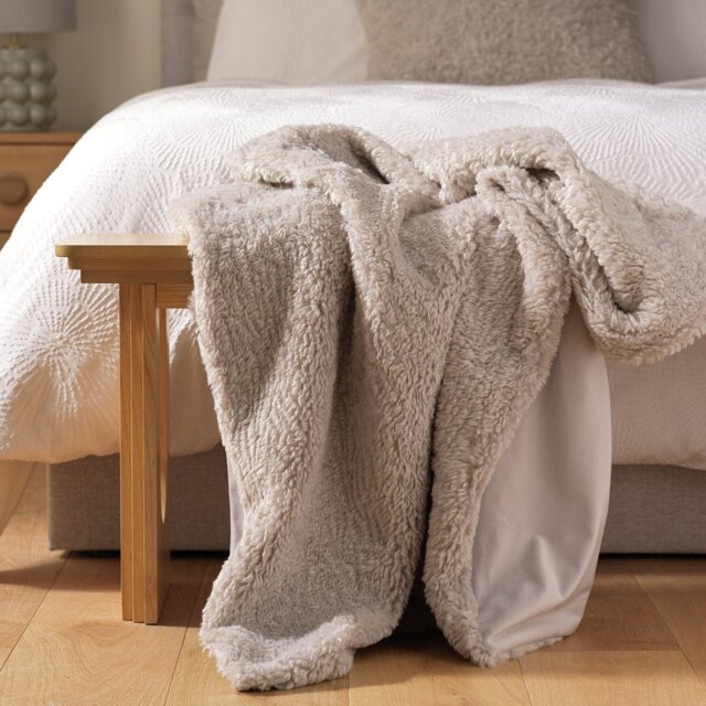 Habitat Shearling Throw - Grey - 125x150cm - image 1