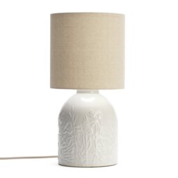 Argos Home Embossed Floral Ceramic Table Lamp - off white - thumbnail 2
