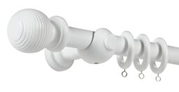 Argos Home White Wooden Fixed Curtain Pole - 300cm - thumbnail 2
