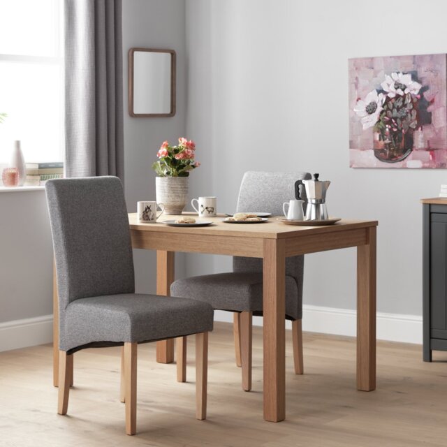 Argos Home Pair of Midback Skirt Tweed Fabric Dining Chairs - image 1