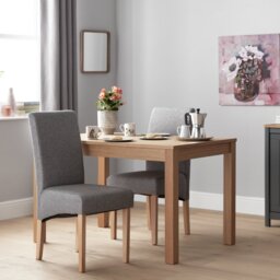 Argos Home Pair of Midback Skirt Tweed Fabric Dining Chairs - thumbnail 1