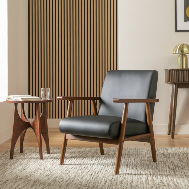 Argos Home Watson Faux Leather Chair - Black - image 1