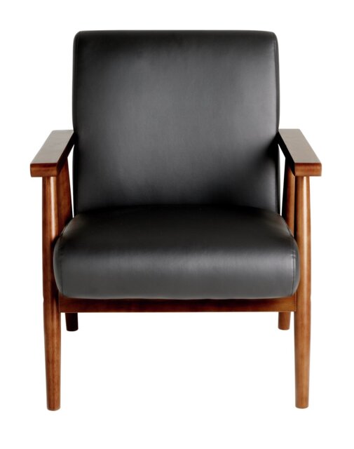 Argos Home Watson Faux Leather Chair - Black - image 1