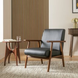 Argos Home Watson Faux Leather Chair - Black