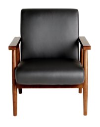 Argos Home Watson Faux Leather Chair - Black - thumbnail 1