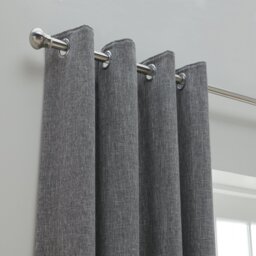 Habitat Thermal Blackout Linen Look Eyelet Curtains - Charcoal - 117x137cm